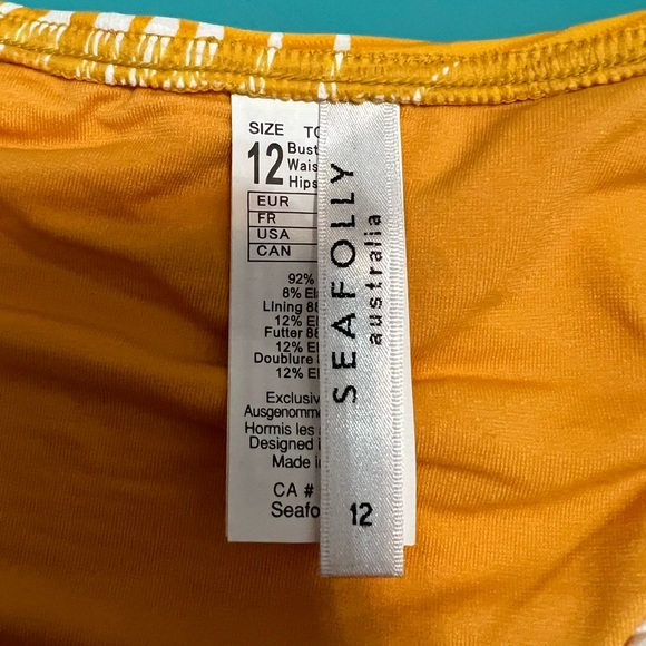 Seafolly Wild Tropics V High Cut Rio Bikini Bottom in Amber NEW Size US 8 - Picture 7 of 15